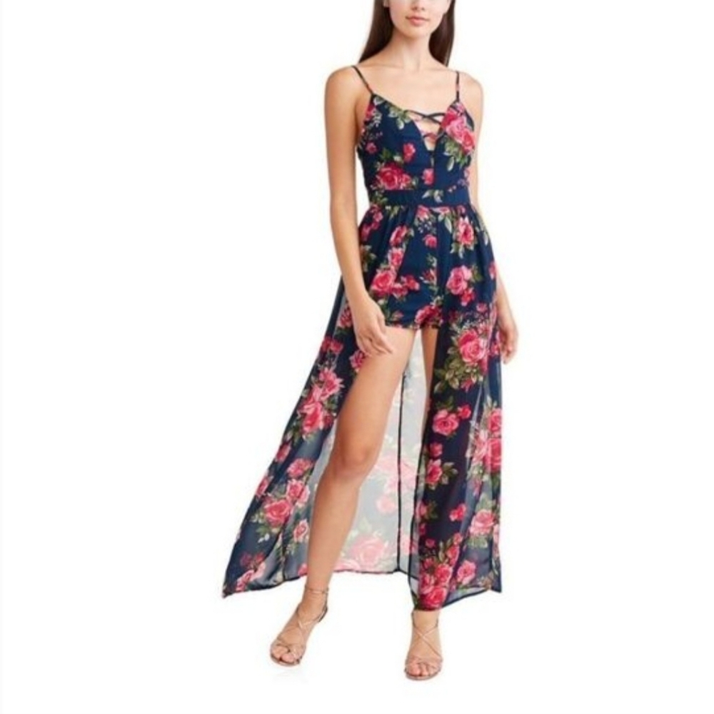 TOXIK3 High Low Romper Dress Sz M EUC